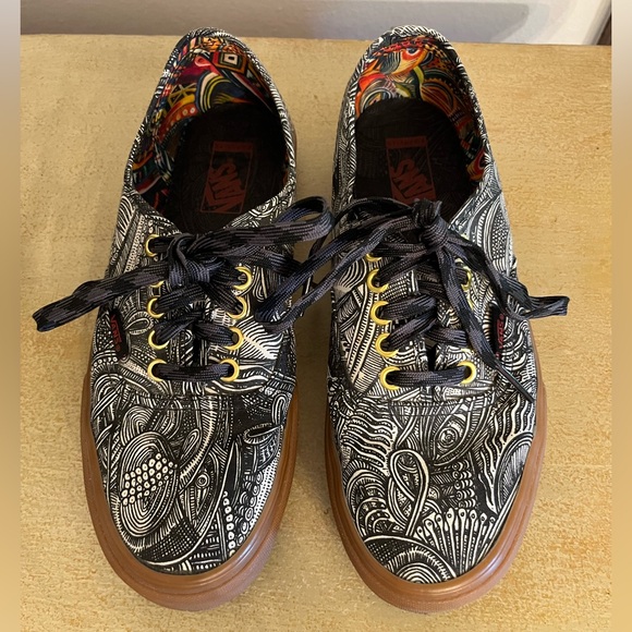 VANS x Zio Ziegler Authentic Art Classic Vans Lace Up Skater Shoes, M 7/W 8.5 - Picture 10 of 14